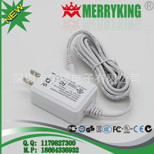 供应merryking品牌 6v1a立式美规插墙式电源适配器 6w白色开关电源